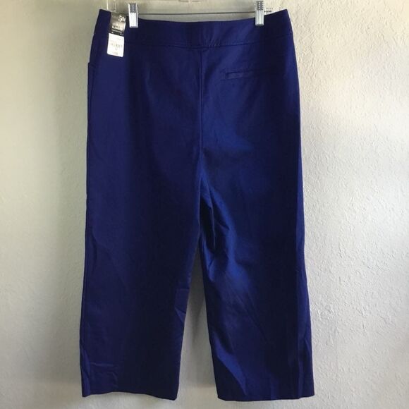 NWT East 5th Secretly Slender Slimming Cropped Wide Leg Pants Viking Blue Sz 10 - Picture 6 of 8